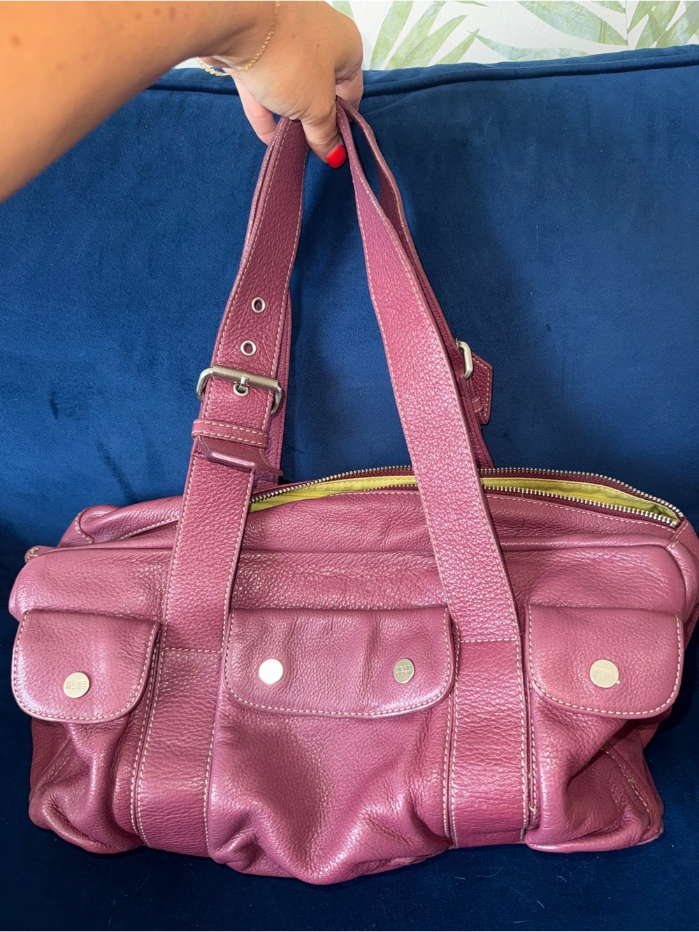Sigrid Olsen Mauve Pink Pebbled Leather Shoulder Bag - Picture 3 of 10